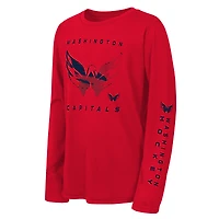 T-shirt à manches longues rouge Youth Outerstuff Washington Capitals « Saisissez la victoire »