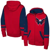 Sweat à capuche entièrement zippé pour jeunes Washington Capitals Face Off Red