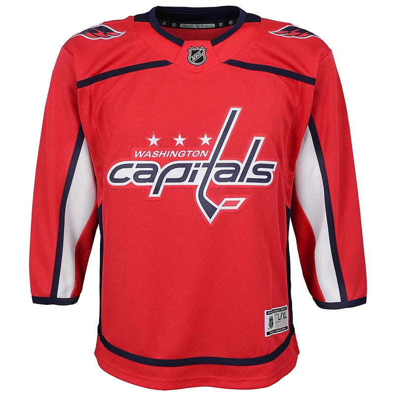 Maillot vierge domicile des Capitals de Washington pour jeunes, rouge Premier