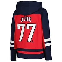 Sweat à capuche rouge avec nom et numéro pour jeune TJ Oshie des Capitals de Washington, incontournable sans âge