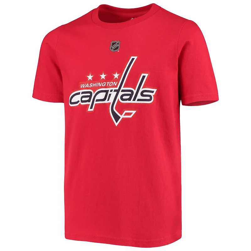 T-shirt TJ Oshie pour jeune avec nom et numéro du joueur des Capitals de Washington, rouge