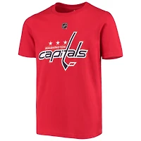 T-shirt TJ Oshie pour jeune avec nom et numéro du joueur des Capitals de Washington, rouge