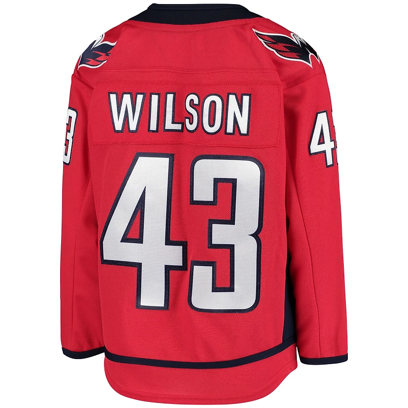 Maillot de joueur Tom Wilson rouge pour jeunes des Capitals Washington à domicile