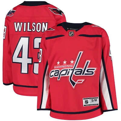 Maillot de joueur Tom Wilson rouge pour jeunes des Capitals Washington à domicile