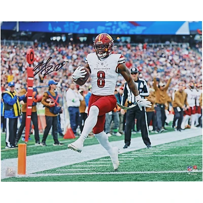 Brian Robinson Jr. Washington Commanders Photographie dédicacée en jersey blanc 40,6 x 50,8 cm