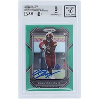 Brian Robinson Jr. Washington Commanders Autographié 2022 Panini Prizm Vert #321 Beckett Fanatics Witnessed Authentifié 9/10 Rookie Card