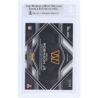 Brian Robinson Jr. Washington Commanders Autographed 2022 Panini Spectra Neon Blue Building Blocks Materials Triple Relic #BBL-BRO #/60 Beckett Fanatics Witnessed Authenticated Rookie Card