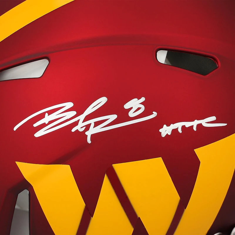 Casque Riddell Speed ​​authentique autographié par Brian Robinson Jr. Washington Commanders avec inscription « HTTC »