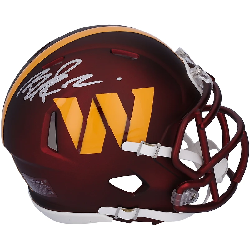 Casque Riddell Speed ​​Mini autographié par Brian Robinson Jr. Washington Commanders