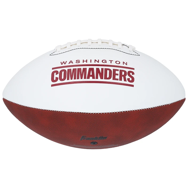 Ballon de football Franklin White Panel autographié par Deebo Samuel Sr, commandant de Washington