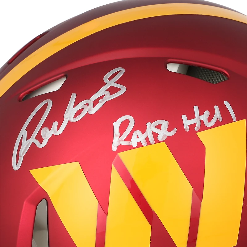Casque Riddell Speed Authentic autographié par Deebo Samuel Sr, commandant de Washington, avec inscription « Raise Hell ».