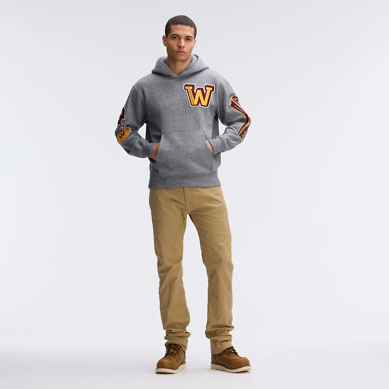 Sweat à capuche universitaire Fanatics Athletic gris chiné Washington Commanders Iconic Fleece