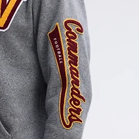 Fanatics Athletic Heather Gray Washington Commanders IconicFleece Letterman Hoodie