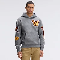 Fanatics Athletic Heather Gray Washington Commanders IconicFleece Letterman Hoodie