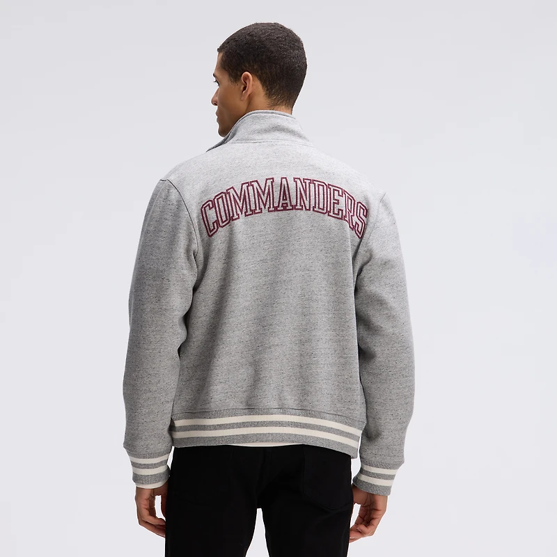 Fanatics Heather Gray Washington Commanders IconicFleece Full-Zip Jacket