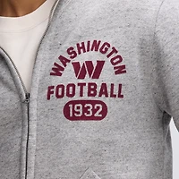 Fanatics Heather Gray Washington Commanders IconicFleece Full-Zip Jacket