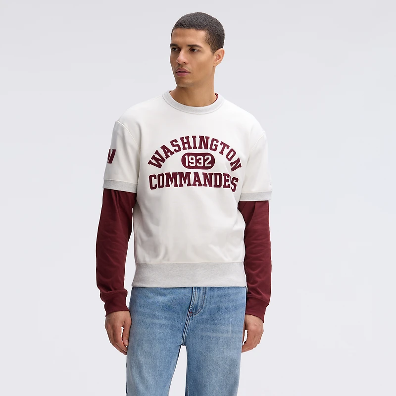 Sweat-shirt à manches courtes Fanatics Oatmeal Washington Commanders IconicFleece