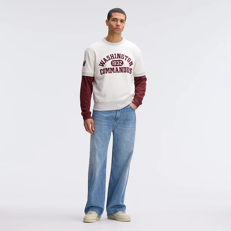 Fanatics Oatmeal Washington Commanders IconicFleece Short Sleeve Sweatshirt