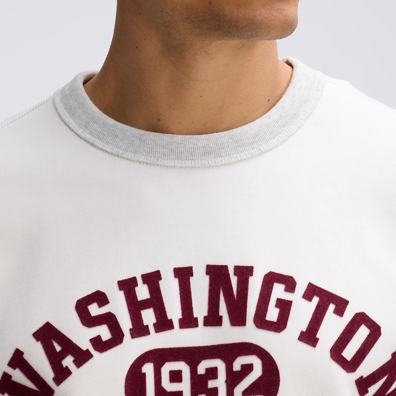 Fanatics Oatmeal Washington Commanders IconicFleece Short Sleeve Sweatshirt