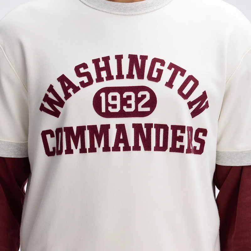 Fanatics Oatmeal Washington Commanders IconicFleece Short Sleeve Sweatshirt