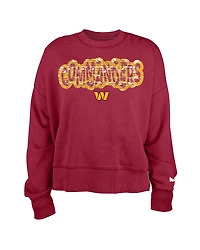 Girl's New Era Burgundy Washington Commanders Flip Sequin Sweatshirt