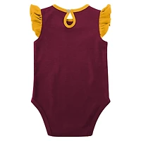 Lot de 2 bodys pour nouveau-nés et nourrissons bordeaux/dorés Washington Commanders Spread the Love