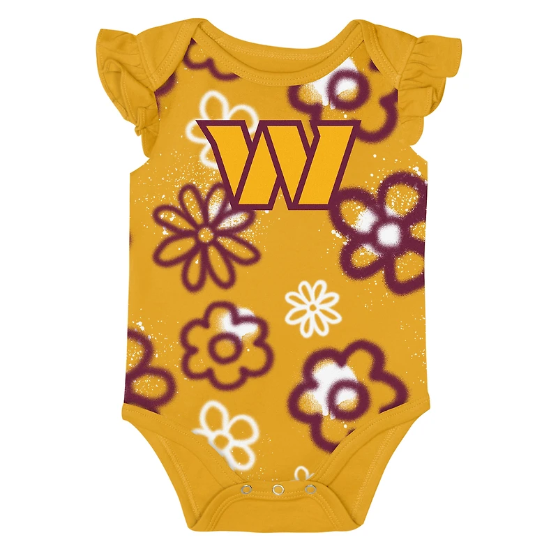 Girls Newborn & Infant Outerstuff Washington Commanders The Sunshine Two-Piece Bodysuit Set