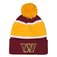 Girls Outerstuff  Burgundy Washington Commanders Let's Play Cuffed Knit Hat with Pom