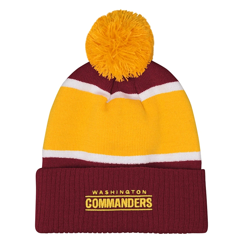Bonnet en tricot à revers et pompon Washington Commanders Let's Play bordeaux pour filles Outerstuff