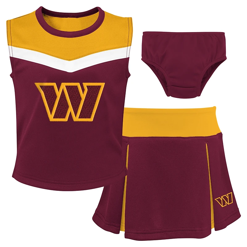 Girls Preschool Burgundy Washington Commanders Spirit Cheerleader Two-Piece Set with Bloomers