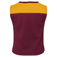 Ensemble deux pièces bordeaux pour petites filles, style pom-pom girl, Washington Commanders, avec bloomer