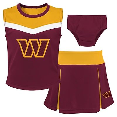 Girls Preschool Burgundy Washington Commanders Spirit Cheerleader Two-Piece Set with Bloomers