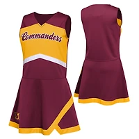 Ensemble robe-salopette deux pièces bordeaux Washington Commanders pour filles d'âge préscolaire, avec bloomer.