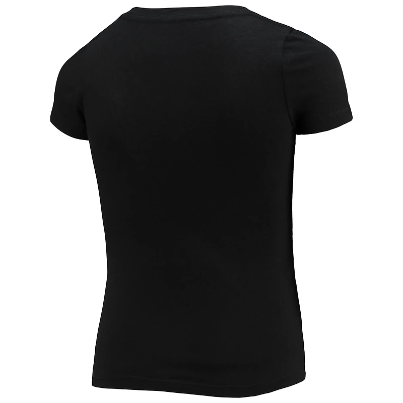 T-shirt à col en V New Era Washington Commanders noir pour fille jeune
