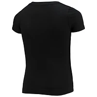 T-shirt à col en V New Era Washington Commanders noir pour fille jeune