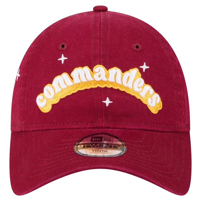 Girls Youth New Era  Burgundy Washington Commanders Cheer 9TWENTY Adjustable Hat