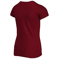 T-shirt à col en V et sequins inversés New Era pour jeunes filles Washington Commanders