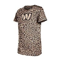 Girls Youth New Era  Tan Washington Commanders Mom & Me Leopard T-Shirt