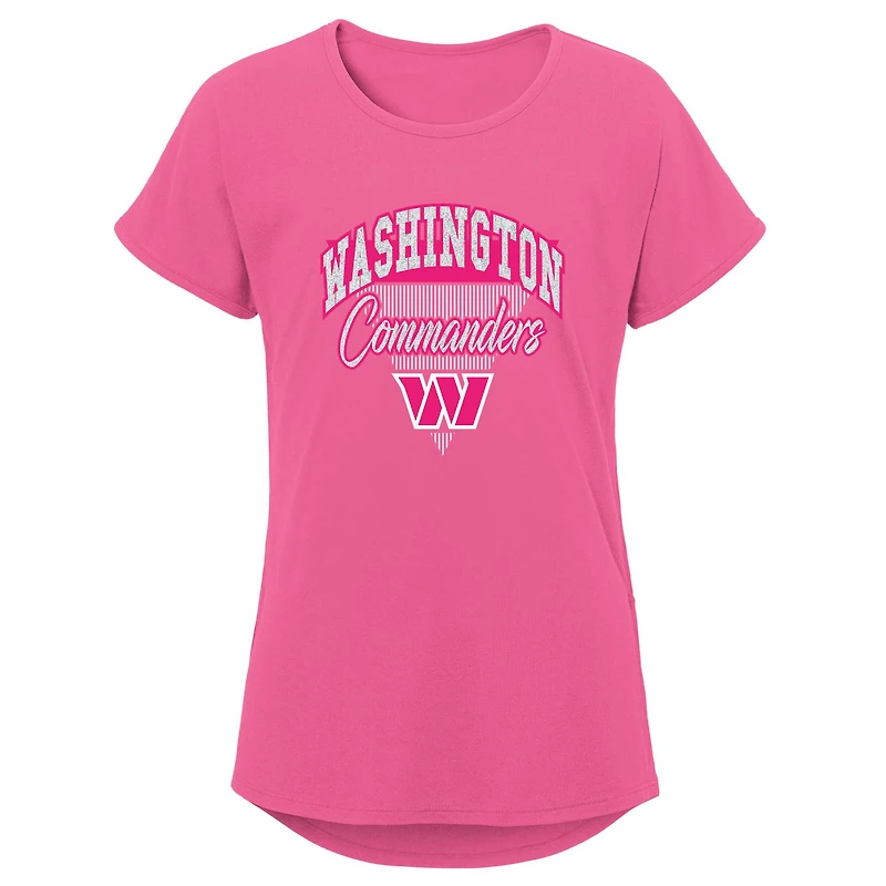 T-shirt rose Washington Commanders Playtime Dolman pour jeune fille