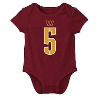 Body Nike pour bébé Jayden Daniels bordeaux avec nom et numéro de joueur des Washington Commanders