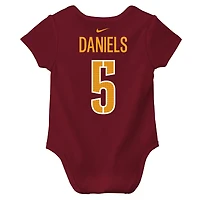 Body Nike pour bébé Jayden Daniels bordeaux avec nom et numéro de joueur des Washington Commanders