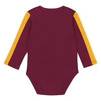 Ensemble 3 pièces pour bébé Outerstuff bordeaux/doré Washington Commanders Double Down, body et pantalon