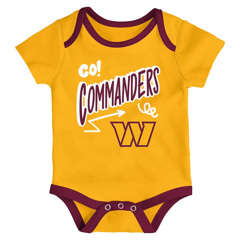 Infant Outerstuff  Washington Commanders All Day Play Three-Piece Bodysuit Set