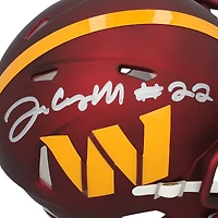 Casque Riddell Speed ​​Mini autographié par Jacory Croskey-Merritt, commandants de Washington