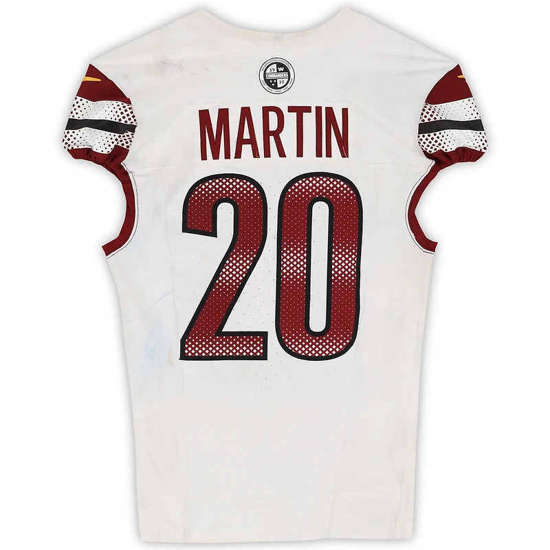 Jartavius Quan Martin Washington Commanders Game-Used #20 White Nike Jersey vs. Los Angeles Chargers on October 5, 2025