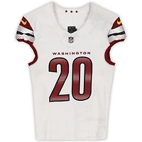 Maillot blanc Nike n° 20 porté par Jartavius ​​Quan Martin des Washington Commanders lors du match contre les Los Angeles Chargers le 5 octobre 2025