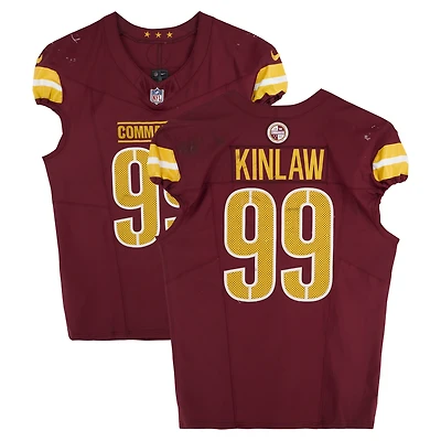 Javon Kinlaw Washington Commanders Game-Used #99 Burgundy Nike Jersey vs. Green Bay Packers on September 11, 2025