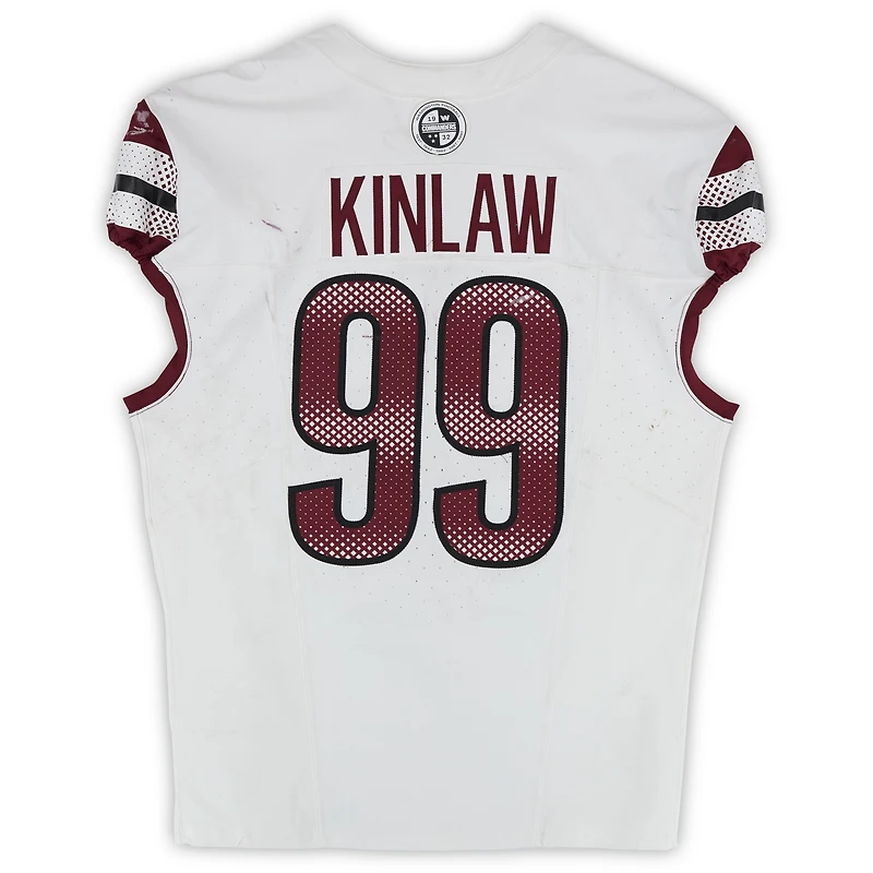 Maillot blanc Nike n° 99 porté par Javon Kinlaw (Washington Commanders) lors du match contre les New York Giants le 14 décembre 2025