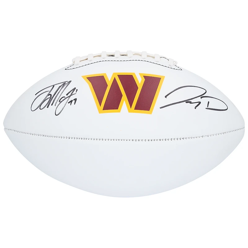 Jayden Daniels & Terry McLaurin Washington Commanders Autographed Franklin White Panel Football