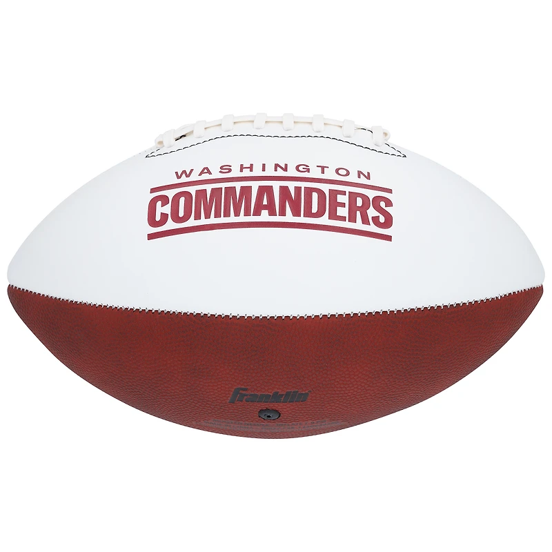 Ballon de football américain Franklin White Panel autographié par Jayden Daniels et Terry McLaurin, des Washington Commanders.